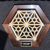 Fu-rin Kazan｜【加里曼丹黑檀】八重麻桔梗組子六角杯墊