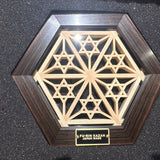 Fu-rin Kazan｜【縞黑檀】八重麻桔梗組子六角杯墊