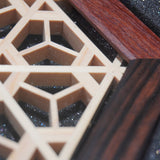 Fu-rin Kazan | 【縞黑檀&帕羅沙木】雙拼。櫻。組子六角杯墊