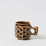 Akihiro wood works x ONE KILN | 聯名【M】棕 木紋釉陶杯 Jincup
