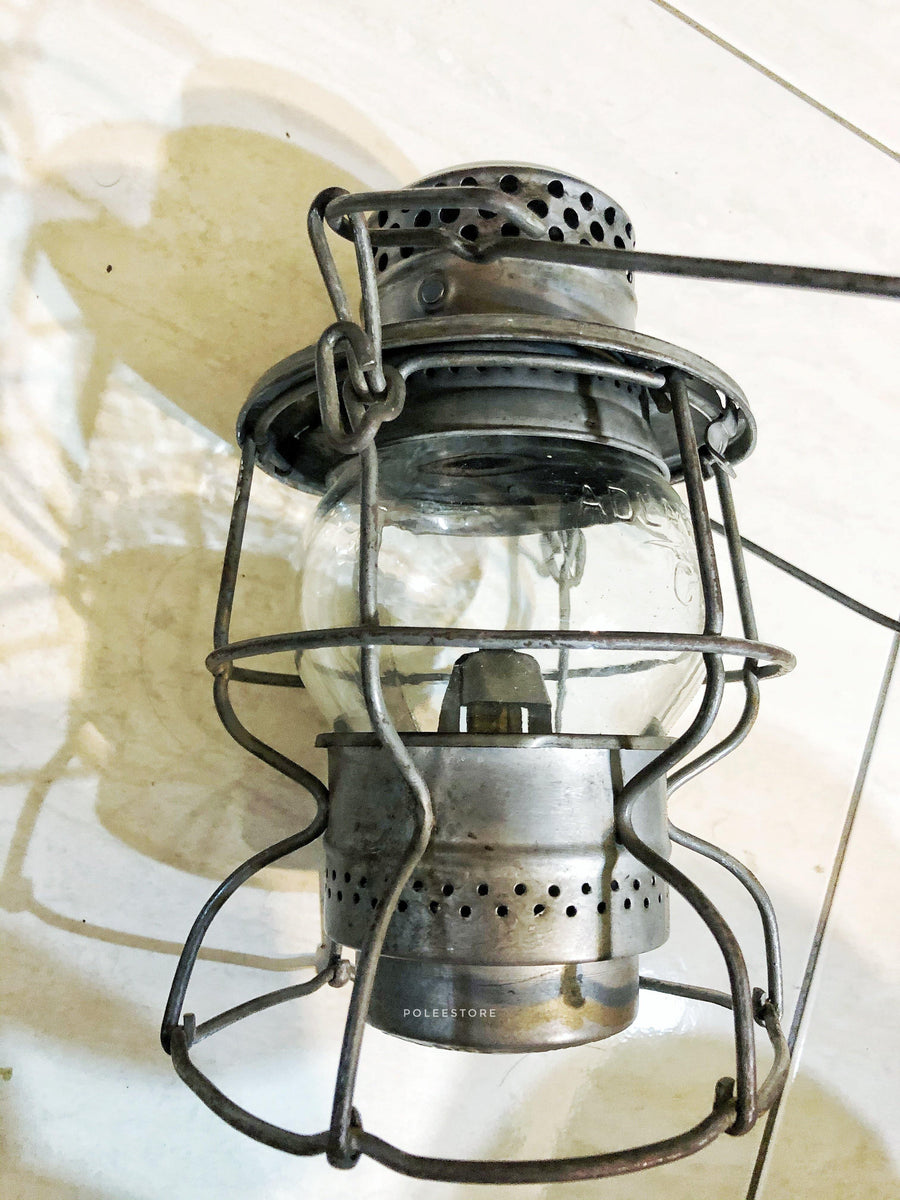 老件｜50年代吊掛中型油燈 鐵道燈 M (清原玻) - Polee Store