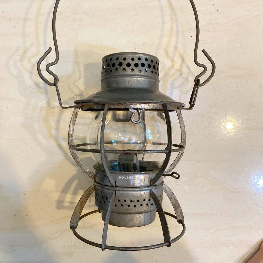 老件｜50年代吊掛中型油燈 鐵道燈 N (清原玻) - Polee Store